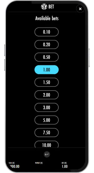 Setting the stake from £0.10 to £100 before spinning Fruit Warp